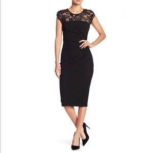 Hale Bob Black Lace Short Sleeve Dress Size XS